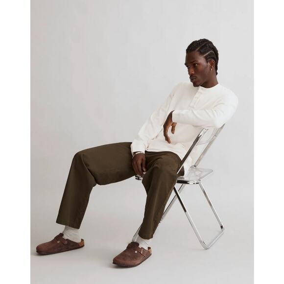 NWT Madewell Textured Long Sleeve Henley Tee Lighthouse Men's Size Medium - Picture 2 of 16